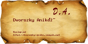 Dvorszky Anikó névjegykártya