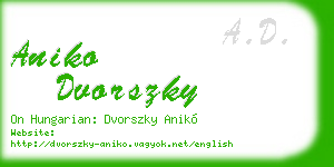 aniko dvorszky business card