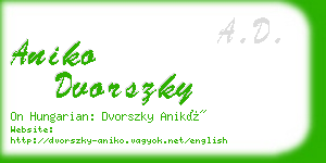 aniko dvorszky business card